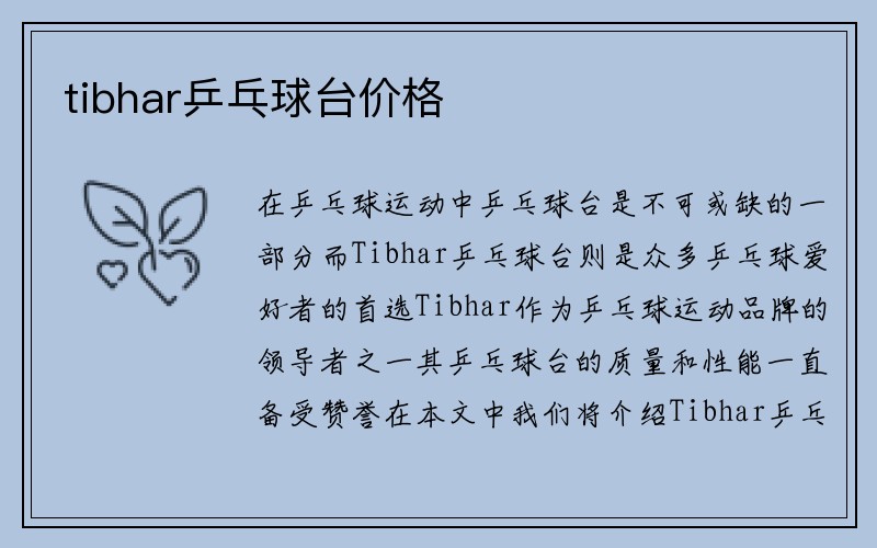 tibhar乒乓球台价格